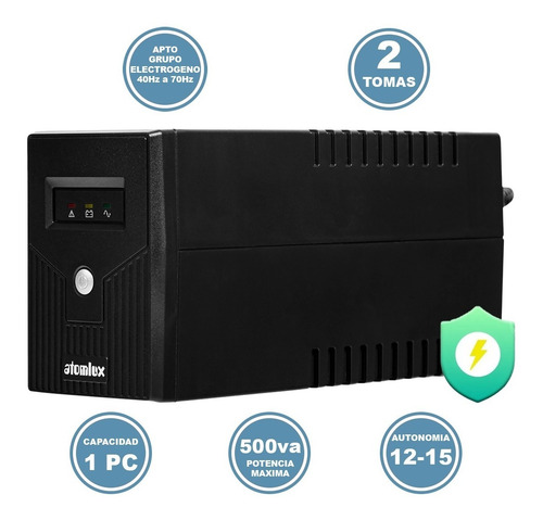Imagen 2 de 7 de Ups Estabilizador De Tensión Atomlux Ups500 Watts 220v