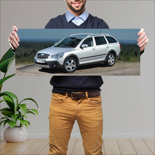 Cuadro 30x80cm Auto 2009 Skoda Octavia Scout Uk 102