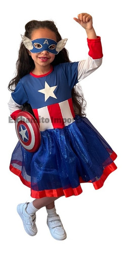 Disfraz Niña Capitan America Girl
