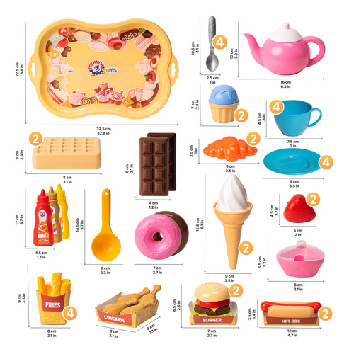 Set De Utensilios De Cocina Y Comida Para Niños, 79 Piezas