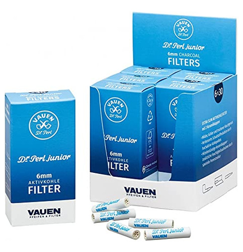 Vauen Dr. Perl Junior - Filtros De Carbn Activado, 6 Paquete