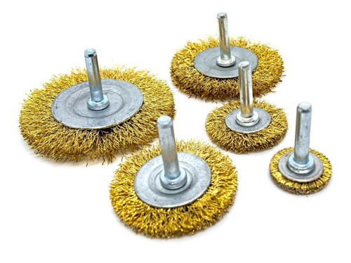 Kit X 5 Cepillo Copa Circular Descarbonizador Para Taladro