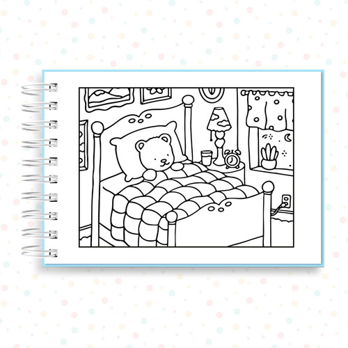 Livro Colorir Bobbie Goods Ursinho 50 Folhas Com 50 Desenho Azul-celeste