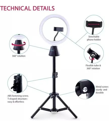 Aro de Luz con Tripode para Vlogging marca Maono