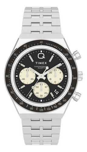 Reloj Q Timex Hombre Chronografo Panda Reverse 40mm