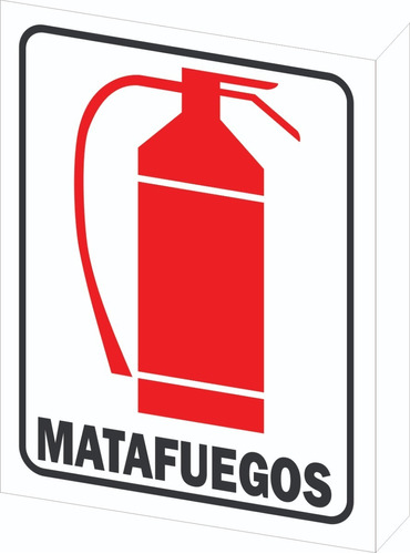 Cartel Matafuego Extintor Doble Faz Con Aleta Pestaña 30x40