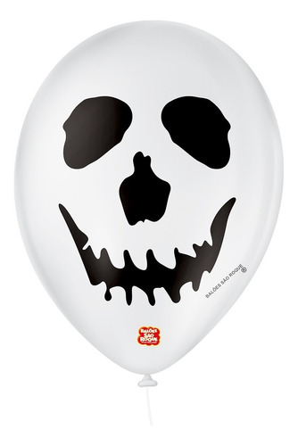 Balão - Bexiga Caveira - Fantasma Do Halloween - 25 Unidades