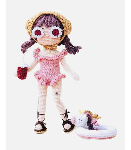 Muñeca Tejida A Crochet Personalizada Con Traje De Baño