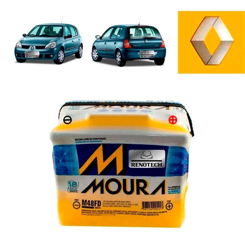 Bateria 12v 48 Amp Moura Clio Ii 2000 A 2013 7711238596