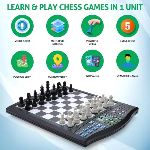 Juego De Ajedrez Electrónico Leafitoys Con Tutor De Voz