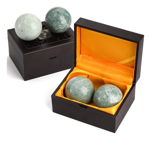 Lyellfe Juego De 4 Bolas Baoding De Piedra De Marmol, Bolas 