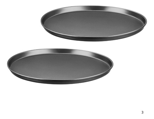Kit 2 Forma De Pizza Antiaderente Assadeira 31cm