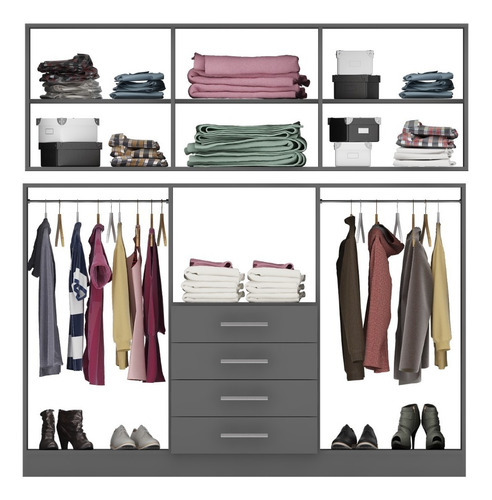 Imagen 4 de 10 de Placard Orlandi 6 Puertas 4 Cajones 205x204 Cod 131 Premium