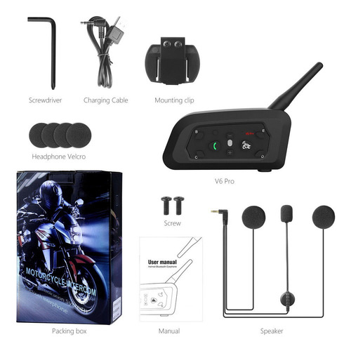 A Intercomunicador For Casco De Motocicleta V6 Pro Con