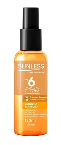 Óleo Bronzeador Cenoura Fps6 Sunless 120ml