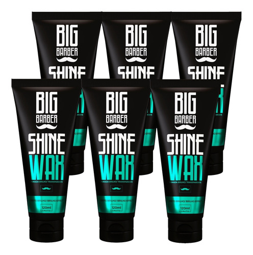 Cera Capilar Shine Wax Big Barber 120g Extra Forte Kit 6 Und