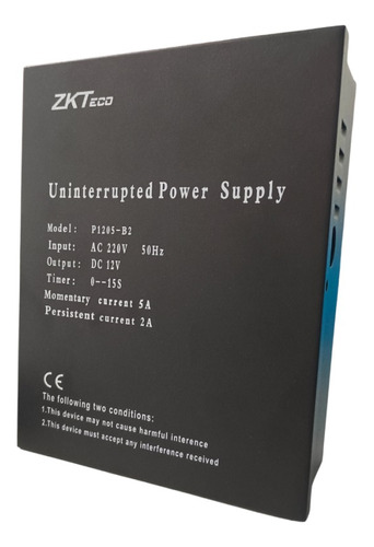 Zkteco - Fuente D Alimentación P1205-b2 Para Respaldo 12v 5a