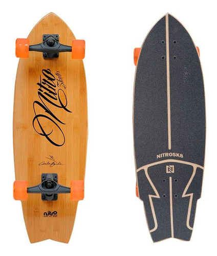 Simulador Surf Longboard Nitrosk8 Carlos Burle Bambu 31x10' Cor Harvest Gold Tamanho Único