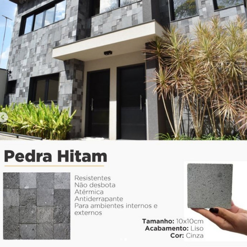 Pedra Hitam Para Piscina Hitam Lisa 10x10 Revestimento Luxo