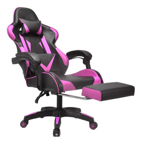  Vanlig Silla gamer Mercury ergonómica  negra y rosa