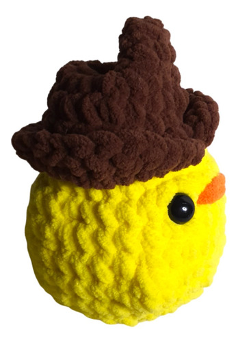 Peluche De Pollo Con Sombrero Tejido A Mano Crochet :)