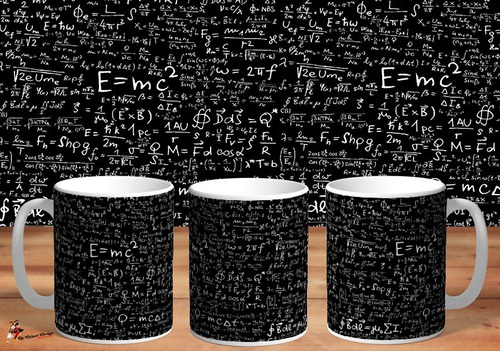 Taza De Ceramica Formulas Fisica Pizarra Hd Art