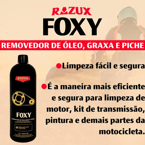 Removedor Óleo Graxa Piche Limpa Corrente Foxy Razux 240ml