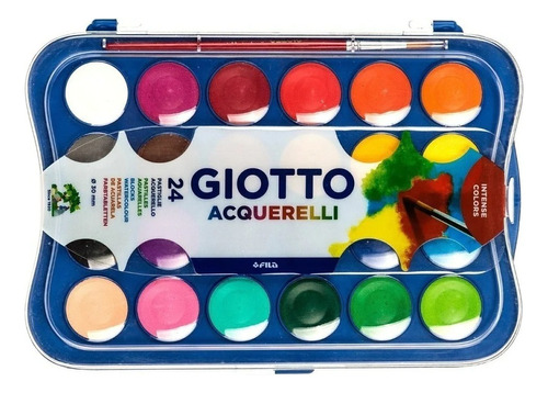 Acuarelas Giotto X 24 Colores Incluye Pincel Estuche Rigido