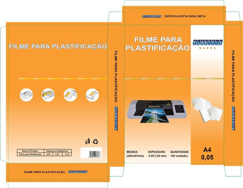 Plástico Para Plastificação A4 100 Und 0,05 125mic