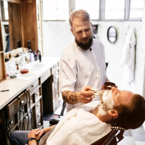 Barbería Set De Barba Hisopo Navaja Navajin Para Afeitar