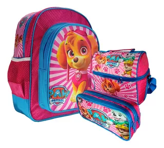 Set Mochila Preescolar Lonchera Lapicera Kinder Sky