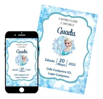 Comprar Invitación Digital Personalizada Frozen Cumpleaños Fiestas