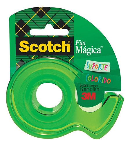Fita Magica 19mm X 10m 3m Scotch C/ Dispenser Verde