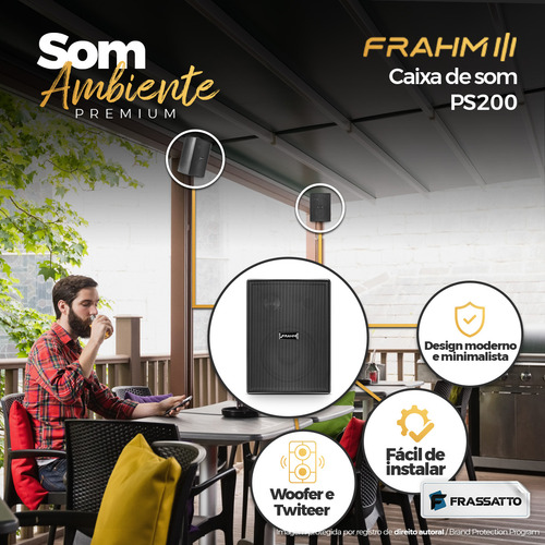Som Ambiente Frahm Slim 2700 Bluetooth +12 Caixas Ps200 Plus
