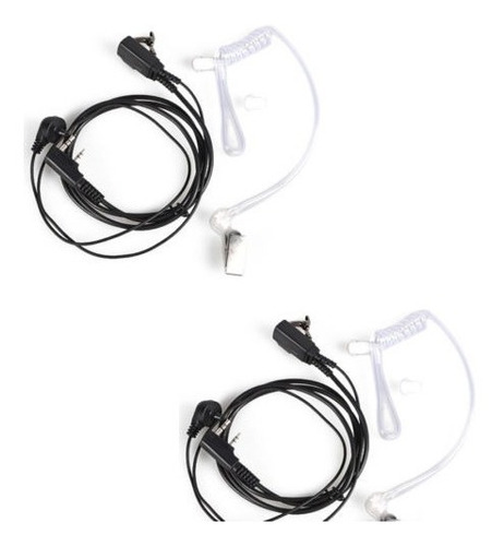 2pcs Pin 2 Mic Aire Tubo Auricular Auricular Para Baofeng Uv