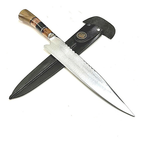 Imagen 3 de 5 de Cuchillo Cuchilla Artesanal De Campo Hoja De Disco De 28 Cm