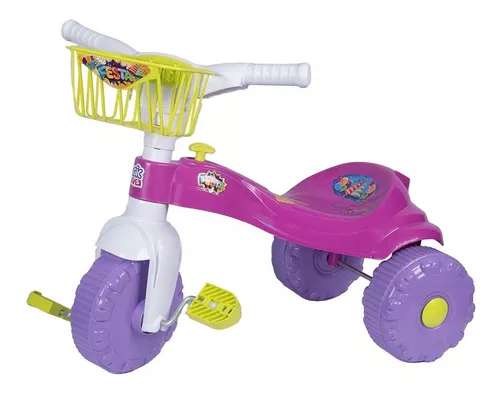 Triciclo Velotrol Motoca Infantil Empurrador Velocípede Bebê Cor Rosa