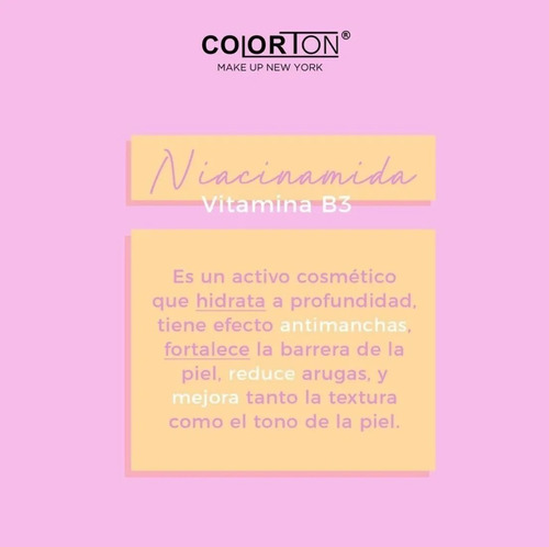 Tonico Colorton Niancinamida B3 Rostro Perfecto Glow Power