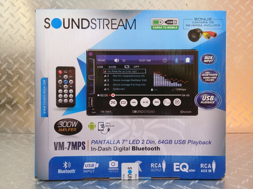 Auto Estereo De Pantalla Soundstream Vm-7mps Bluetooth Usb Doble Din Con Camara De Reversa