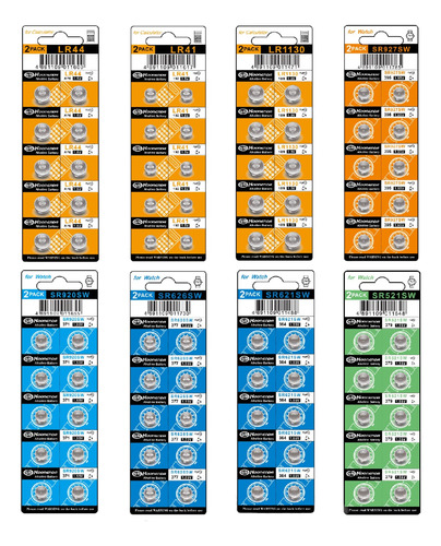 Siiboat Baterias De Reloj, 80 Unidades, Ag0, Ag1, Ag3, Ag4,