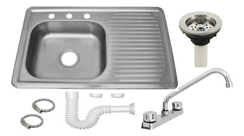 Combo Tarja Fregadero 1 Tina 1 Escurridor Der Acero Inox Msi