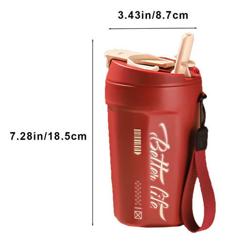 Vaso De Agua Con Pajita De Acero Inoxidable 304 Con Cuerda D