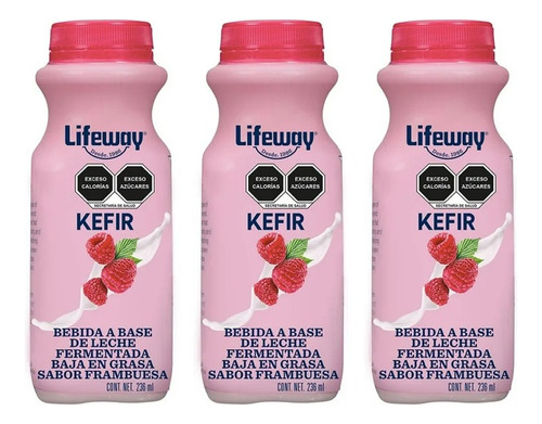 Bebida Lifeway Kefir Sabor Frambuesa 12 Piezas De 236ml