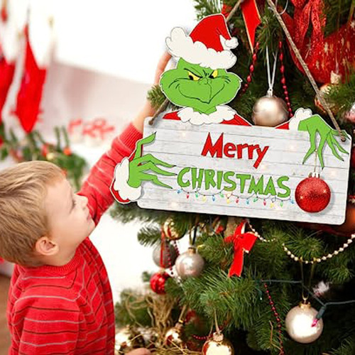 ¡ Letrero Colgante De Madera Grinch En Navidad