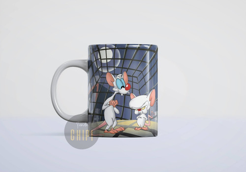 Taza Ceramica Importada Pinky Y Cerebro