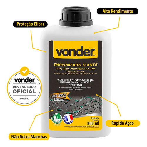 Impermeabilizante Contra Água Umidade Manchas 900 Ml Vonder