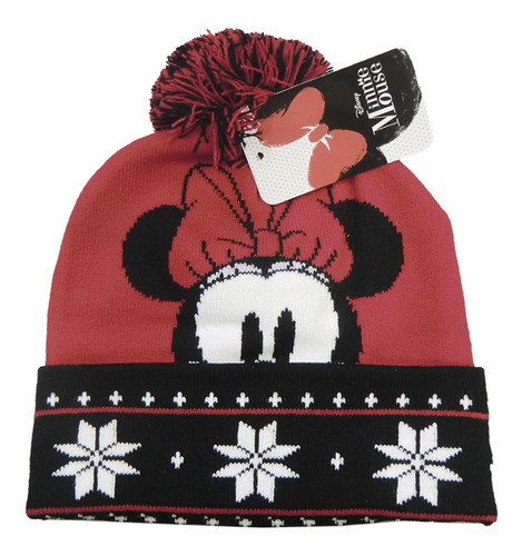 Gorro De Lana Minnie Con Pompón Infantil Oficial Original