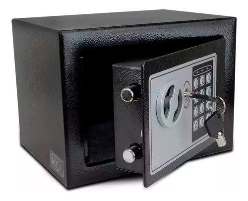 Caja Fuerte Electrónica De Seguridad Codigo Digital Y Llave Color Negro
