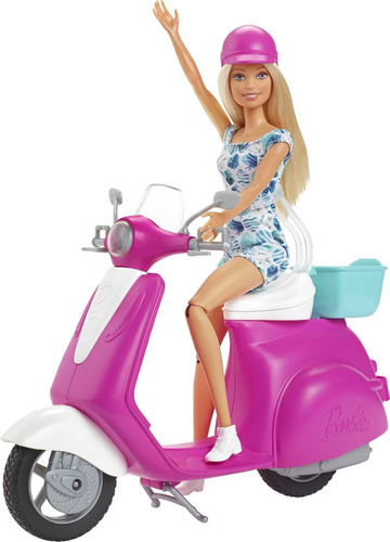 Producto Generico - Mattel Muñeca Y Scooter Barbie