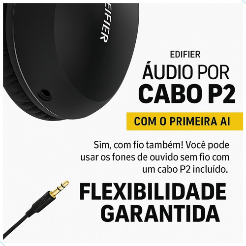 Fone De Ouvido Over-ear Sem Fio Edifier W800bt Plus Preto